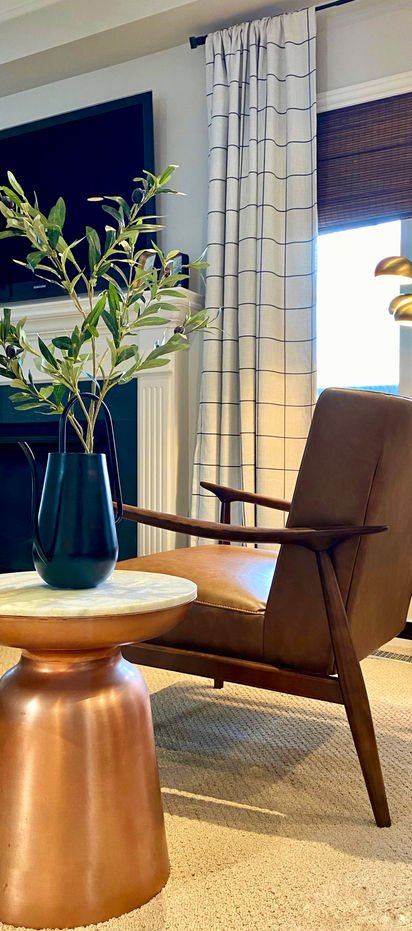 A styled living room corner in an Ontario house.